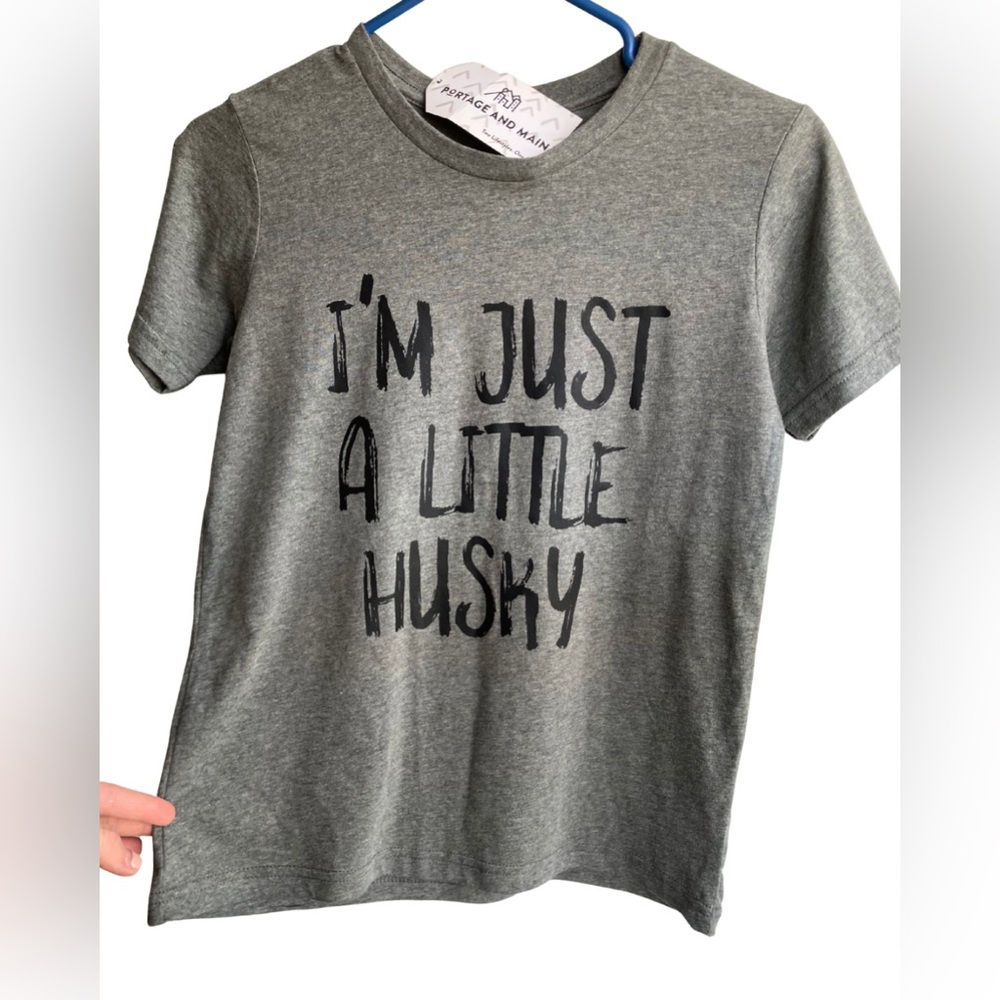 Portage & Main youth large tshirt grey NWT